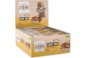 ‎NATURALLY PAM BY PAMELA REIF Naturally Pam Cake Bar – Bio & veganer Haferriegel, glutenfrei & ohne Rohrzucker – Natürlich leckerer Müsliriegel-Snack von Pamela Reif - Soft Peanut 12x44g