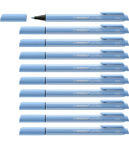 STABILO PointMax Filzschreiber – 10er Pack In Schlammgrün, 0,8 Mm Nylonspitze, Mit Clip, Für Kreatives Schreiben & Skizzieren