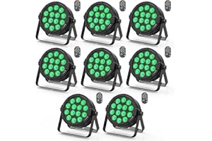 HOLDLAMP 8pcs LED Par Strahler 14 LED Bühnenlicht Partylicht RGBW DMX512 4-in-1 Par Licht mit Fernbedienung,Discolicht Scheinwerfer Beleuchtung Par LED Licht für Stage DJ Party Show Bar Halloween Weihnachten