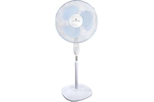 Goldhofer Standventilator FS-40 Modell 2023 | 3 Geschwindigkeitsstufen | Automatische Oszillation | Weiß/Silber | 50 Watt