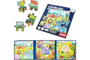 ASTARON Puzzle magnetici per bambini 3-5, per bambini dai 2-4 anni Giocattolo per attività in fattoria/auto/con animali, magnete didattico regalo per viaggio su strada