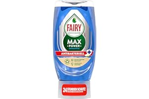 Fairy Max Power Handgeschirrspülmittel Antibakteriell, einfache und mühelose Reinigung, selbst bei den fettigsten Töpfen und Pfannen, 370ml