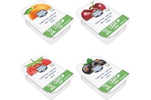 Menz&Gasser Confettura Extra di Gusti Assortiti Monodose Light, Albicocca, Amarena, Fragola, Ribes Nero, con Frutta di Alta Qualità, 100% Made in Italy, 100 porzioni x 20 g