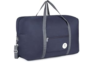 Narwey Bolsa de Viaje Plegable Equipaje de Mano Mochila Avion Bolsa de Fin de Semana Bolsa de Deporte 40L(Azul Oscuro)