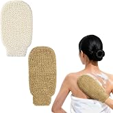 LOPHE Jute Exfoliating Gloves, 2 Pieces Exfoliating Mitt | Shower Gloves for Men and Women with Jute Plant Fibers, Exfoliatin