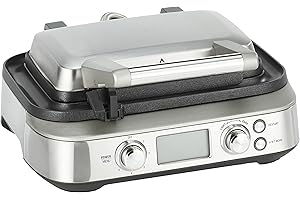 Sage Appliances SWM620BSS4EEU1 The Smart Waffle Pro Gofrownica, Powłoka Nieprzywierająca, 1000 W, Srebrny/Czarny