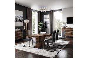 FURNCO | Extendable Dining Table - Edris DT, 160(+55) x 90 cm | Sturdy and Stable Wooden Dining Table | Space Saving Wood Rectangular Drop Leaf Kitchen Table | Old Navy/Anthracite (only table)