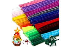 BUOKKON 200PCS Pipe Cleaners for Craft, 30cm Multi-Color Crafting Pipe Cleaner, Chenille Stems, Fuzzy Sticks Craft Supplies for Arts, School Projects & DIY Decorations or Classroom Decorations