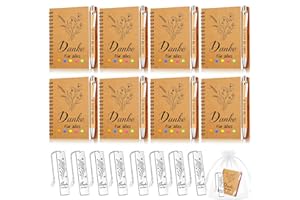 ‎TUZELIYA TUZELIYA Thank You Gifts Small, 8 Pieces Thank You Gift Notebook Set - Thank You for Everything - Thank You Gift for Teacher, Doctor, Colleague, Colleague, Women and Men