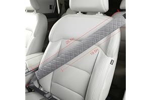 HIGHNESSHWOO Extra Long Seatbelt Covers for Adults Kids Women & Men, Super Soft Car Seat Belt Strap Cushion for Sedan SUV Trucks, Shoulder Neck Chest Protector Pad, Auto Interior Accessories, 1pc, Grey, 50cm