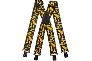 Olata Tirantes con Motivo de Herramientas – Resistentes y Ajustables en X y Y, 4 cm/5 cm de Ancho, Ideales para el Trabajo y el Día a Día