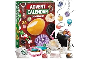 ‎EDUMAN EDUMAN Edelstein Adventskalender 2025 für Kinder, Weihnachts-Countdown Kalender mit 24 Einzigartigen Edelsteinen & Steinen, Kristall Adventskalender Geschenk für Mädchen & Jungen ab 6 Jahren