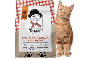 GATTO CON PERSONALITÀ Il Cibo Di Beppo - Cibo Secco Per Gatti Sterilizzati - Crocchette Senza Cereali Di Alta Qualità: Grain Free E Senza Glutine - Alimento Completo - 1.5Kg (Pollo con Tonno e Salmone)