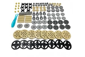 Siellmy Technik Ersatzteile Set, 120 Stück Technik Getriebe Zahnrad Zahnstange Technic Klemmbausteine Getriebe Zahnräder Differential Teile Steine Bausteine Bausatz