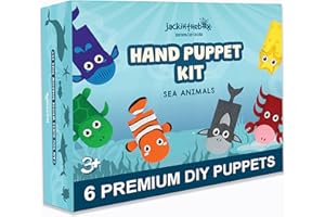 jackinthebox Hand Puppet Making Kit - 6 Sea Animals Felt Puppet Craft Kit for Kids,Great Craft Gifts for Kids Ages 4-8 years to Make our Own Puppets.