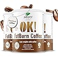 Nature's Finest by Nutrisslim OK!FatBurn Coffee - Instant Coffee Powder with L-Carnitine, Guarana and Elderberry, Ideal Weight Loss and Natural Drink for Energy, Vegan Coffee