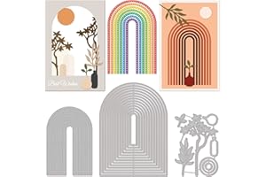 GLOBLELAND Matrices de Découpe Bohème Arches Cadre pour DIY Scrapbooking Métal Arches Bordure Arbres Die Cuts Gaufrage Pochoirs Modèle pour Papier Carte Fabrication Décoration