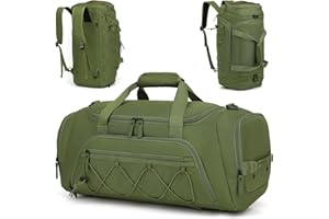 Lyweem 40L Sports Dufflel Bags for Men, Medium Gym Bag Backpack & Travel Duffle Holdall Bag with Shoes Compartment and Wet Pocket, 3 in 1 Carry On Overnight Weekend for Women, Green