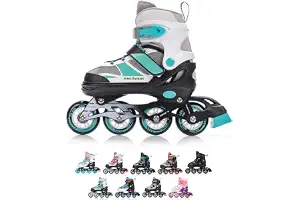 Patines Línea Ajustables para Niños Jouvenes y Adolescentes Mujer y Hombre Patines de Linea con ABEC7 - Forro Interior - Tamaño Ajustable