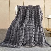 Cuddly Blanket Rabbit Plush Blanket Super Soft Blanket Thick 1000 g/m  Flannel Blanket Couch Blanket Warm Throw Sofa Blanket Versatile Blanket for Bed Sofa Bedroom Office White 230 x 250 cm