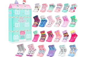 Get Trend Gabby’s Dollhouse Socks Advent Calendar 2025 for Girls Size 9-13, 24 Pairs of Breathable Trainer Casual Socks, Christmas Gifts for Her (Multi Gabby’s Dollhouse)