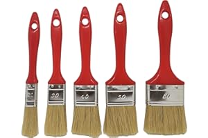 Pennelli Cinghiale, Professionali con Ghiera Nichelata e Manico in Plastica, Setola Bionda Miscelata 8529X005 (5 Pezzi)