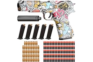 YSDYY 1 pezzo pistola giocattolo graffiti con 100 proiettili in schiuma morbida, 48 conchiglie e 48 riviste, graffiti colorati freddi, schiuma morbida con clip di espulsione, proiettili in schiuma sono