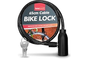 SOL 65cm Cable Bike Lock with Keys, Black Colour High-Security Chain for Bicycle, Cycle, Cycling, and Kids E-Scooter, Heavy Duty Anti-Theft Padlock, Multipurpose, Perfect for Protecting Against Theft