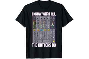 HOUSE DEEJAY GIFT FOR MUSIC LOVER Funny Disco Techno DJ Button Mixer Maglietta