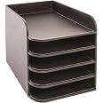 OSCO Kunstleder-Papersorter – 5 Fächer, Braun, Elegante Schreibtisch-Organisation