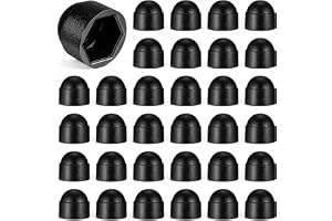 ZEYIYER 50 stycken skyddshylsor för muttrar, sexkantiga skruvlock, svarta plastskruvskyddskåpor (M8 × 13 mm)