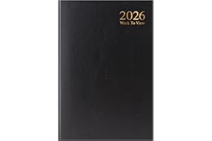 KARRMA LTD. 2026 Diary Week to View Black | 2026 A5 Week To View Yearly Diary with Hard Cover for Home and Office Use