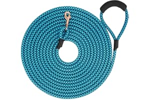 feiling Tressé Laisse Longue Dressage pour Chien Plomb Premium Corde éducative Retriever Corde Animalerie Course à Pied Entraînement Laisse pour Petites Moyen Gros Chien (10M, Bleu 12mm)