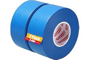Fyguard 2 Rolls Painters Tape, 36mm x 50m Blue Masking Tape for Painting Decorating Tape UV Resistant for Sharp Lines Edge Treatment Color Separation