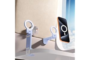 PROfezzion Magnetiskt flygplanstelefonhållare, iPhone 16, 15, 14, 13, 12 och alla telefoner, handsfree telefonfäste för sätes
