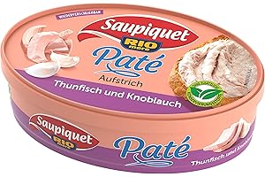 ‎SAUPIQUET RIO MARE Saupiquet Rio Mare Thunfisch Brotaufstrich Thunfisch & Knoblauch, Cremiger Aufstrich für Brote, Wiederverschließbare Dose, Voller Thunfisch Genuss, 115g