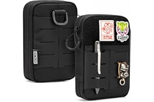 TACTICAL_GEEK Block E2.0 EDC Pouch Pochette Anti-éclaboussures pour Homme en 500D Nylon Pochette Multi-Outils Poche Molle Utility Organizer Pochette à Outils EDC pour Homme, Noir