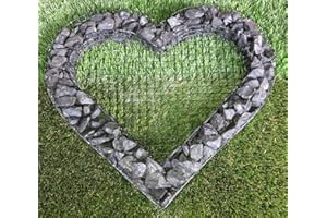 ‎GARTENWELT RIEGELSBERGER Gartenwelt Riegelsberger Herz Gitter mit kleinen Basaltsteinen für Allerheiligen Grabschmuck Grabgestaltung Grabdeko Pflanzschale