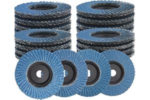 BEASAFY Lot de 16 disques à lamelles, diamètre : 76 mm, grain 40/60/80/120, pour meuleuse d'angle, à lamelles, disque à ébarber pour métal, bois