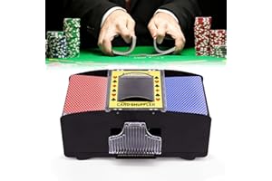 AXBEEAX 2-Deck Card Shuffler Machine Playing Cards Casino Card Game Table Accessories Automatic Playing Card Shuffler for UNO Hold'em Poker Home Card Games Skip-Bo Blackjack Party Club