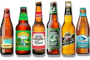 Amerika Bier Textpaket - Kona Longboard & Big Wave - Sierra Nevada- Bud- Brooklyn & Miller Genuine Draft (6 Flaschen)