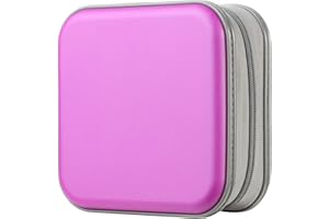 alavisxf xx Range CD, support de DVD en plastique dur de 48 capacités Boîtier de rangement pour organisateur de disque portable pour voiture (48 Capacité, Violet48)