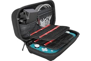 daydayup Switch Case Compatible with Nintendo Switch Lite, Portable Travel Switch Lite Case with 16 Game Cartridges, Protective Hard Shell Pouch for Switch Lite Accessories, Black