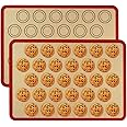 ECVV Silicon Baking Sheet Mat, Macaron Mat, Non Stick and Reusable, Heat-Resistant Cooking Baking Sheet Mat for Cookie, Pizza, Bread, Meat and More, Double as Dough Rolling Mats,16.5" x 11.6