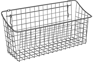 SPECTRUM DIVERSIFIED Spectrum Pegboard & Wall Mount Wire Basket Extra Large (Industrial Gray) - Storage & Organizer for Garage, Tools, Shed, Home, Work Bench, Crafts, & More