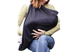 Mama Designs Mamascarf - Nursing and Breastfeeding Scarf - Lightweight 100% Cotton, Black in Colour