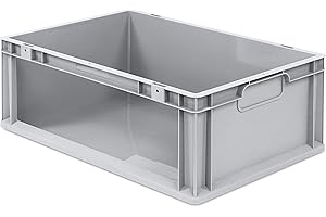 aidB Eurobox NextGen Store Seite offen, 600x400x220 mm, robuste Regalbox mit Entnahmeöffnung, stapelbare Kunststoffkiste, ideal für die Industrie