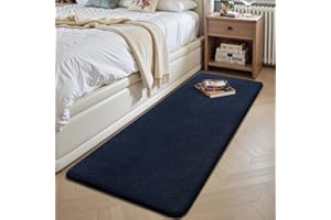 Sour Lemon Rugs Living Room 60x120cm, Navy Blue Shaggy Fluffy Rug, Short Pile Soft Runner Rugs, Anti-Slip Washable Area Rug for Bedroom, Modern Floor Carpets for Kids Living Room Hallway Entryway