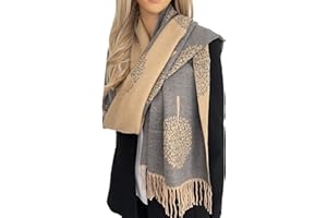 The Accessory Co. Cashmere Tree Life Blanket Scarf - Reversible Scarf Women Pashmina Shawl, Winter Scarfs Women, Large Wrap, Warm Scarf, Tree of Life Print Ladies Scarves Long Wraps, Womens Gifts