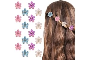cobee Small Flower Hair Clips, Mini Diamond Flowers Hair Clip Pearl Flowers Small Hair Clip Hair Accessories for Women Girls Birthday Party Wedding Party